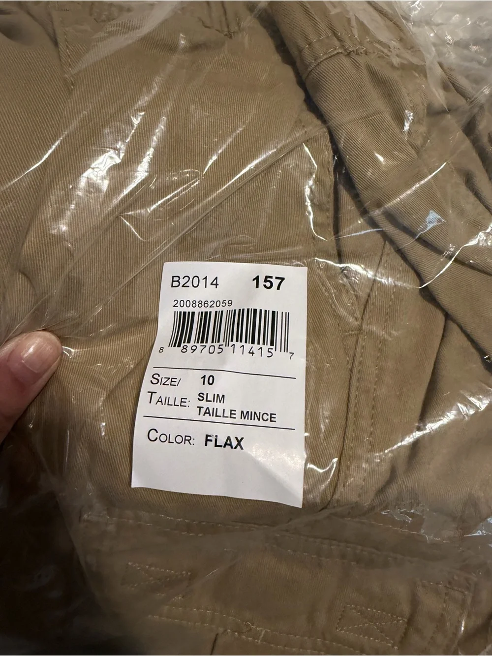 The Children's Place Boys 10 Slim Khaki Uniform Mid Rise Pull on Cargo Pants D1